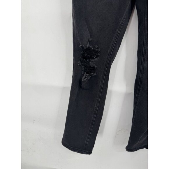 Abound Distressed Straight Leg Jeans Women 29 Black Denim Grunge Skater Preppy - Picture 7 of 9